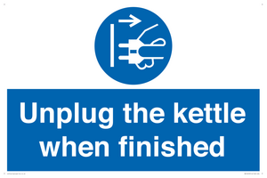 Unplug the kettle when finished